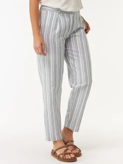 Hose aus Bio Leinen und Baumwolle(multistreif blau, 38)