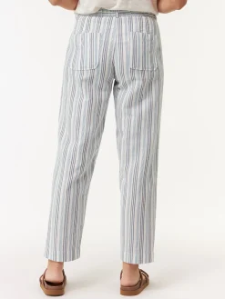 Hose aus Bio Leinen und Baumwolle(multistreif blau, 38)