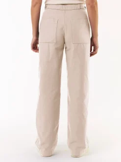 Hose mit weitem Bein aus Bio Baumwolle(kiesel, 38)