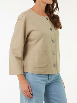 Jacke aus Bio Baumwolle/Hanf(matcha latte, 38)