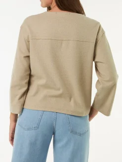 Jacke aus Bio Baumwolle/Hanf(matcha latte, 38)