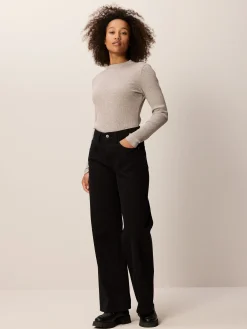 Jeans weites Bein aus Bio Baumwolle(black denim, 40)