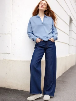 Jeans weites Bein100% Bio-Baumwolle (dark denim, 36)