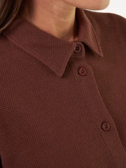Jerseybluse aus Bio Baumwolle(chocolate, XS)