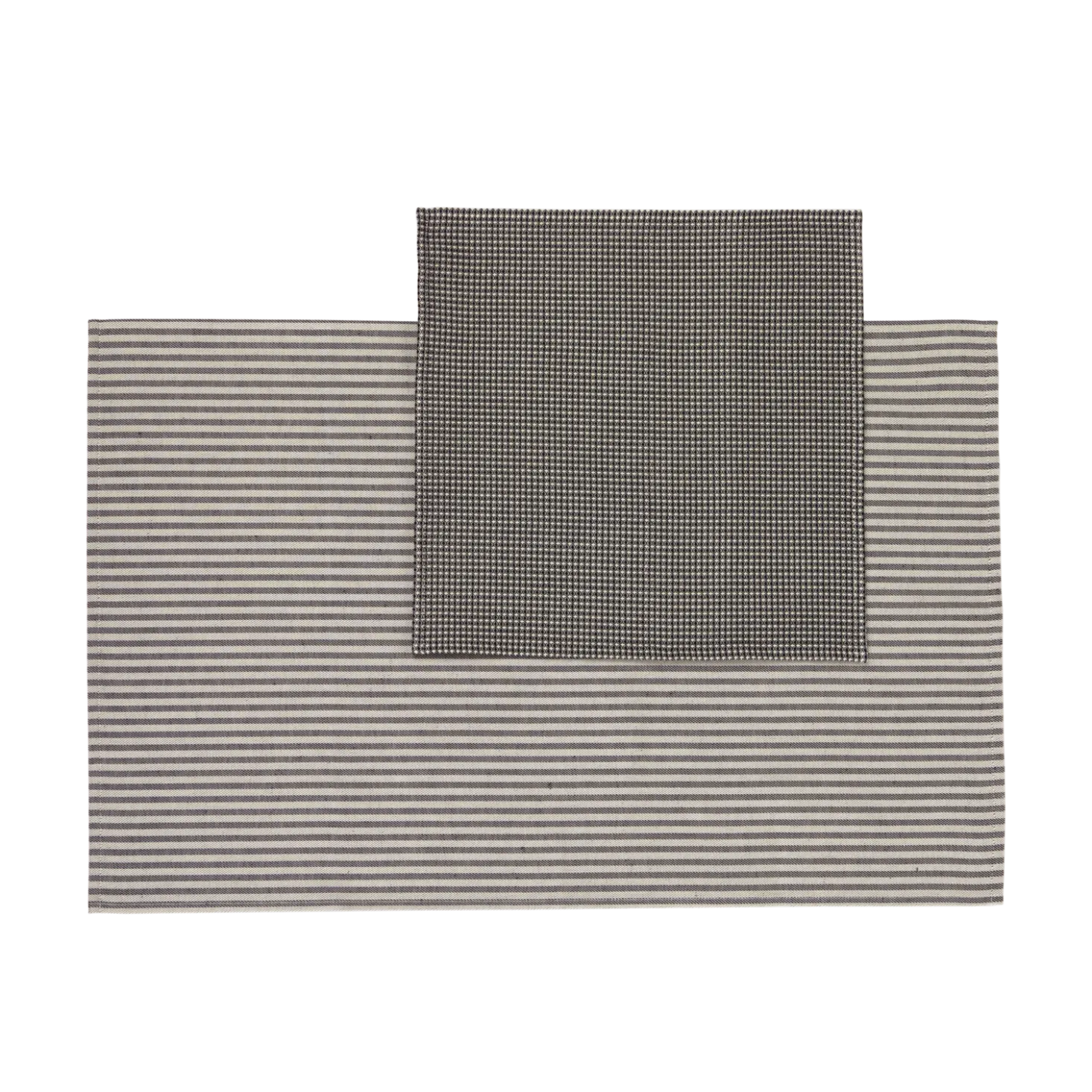 Küchentücher-Set Janna45 x 70 cm/35 x 35 cm, Geschirrtuch: 50 % Baumwolle/50 % Leinen, Haushaltstuch: 100 % Baumwolle, GOTS (schiefer)