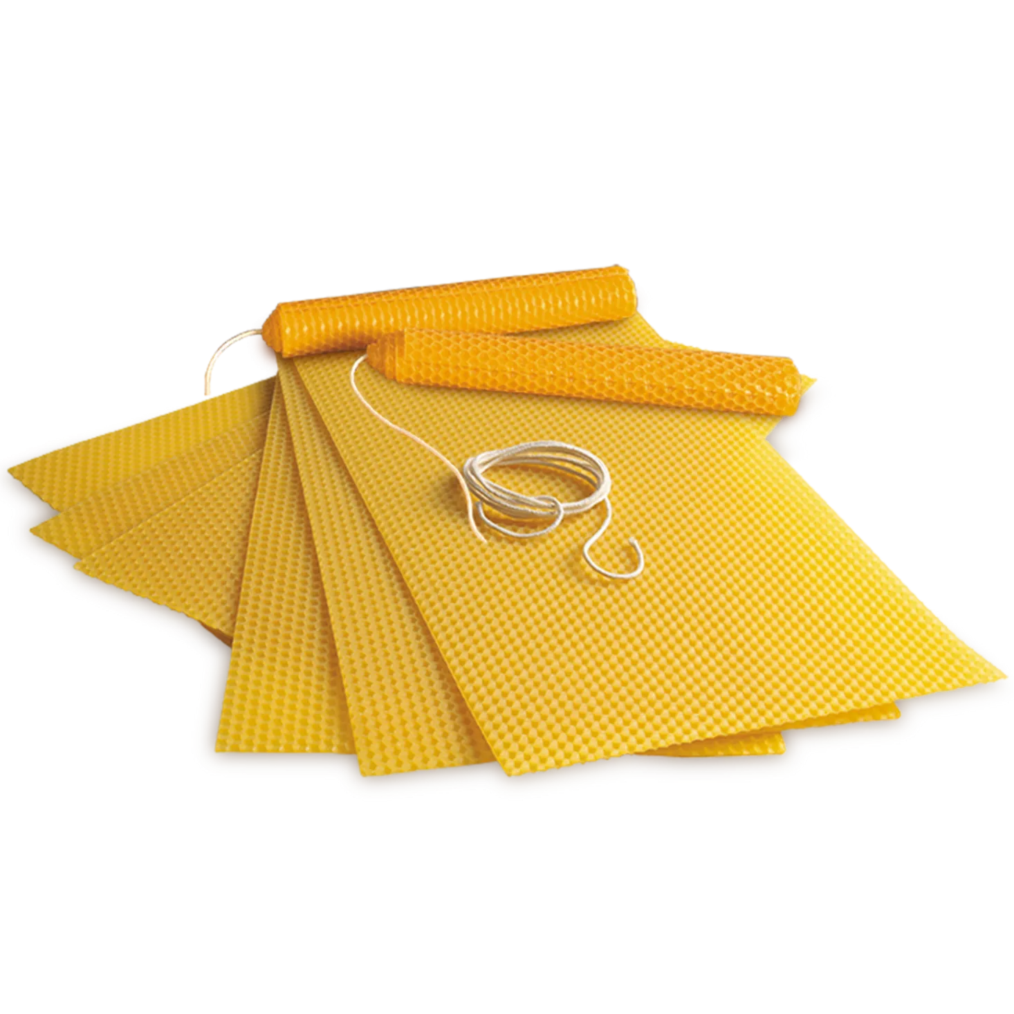 Kerzenbastelset6 Platten 30 x 20 cm, 120 cm Docht und Bastelanleitung (natur)