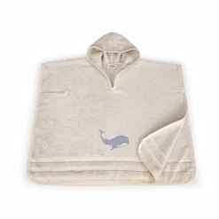 Kinder-Badserie Meerestiere100 % Baumwolle, GOTS (meerblau, Poncho 70 x 60 cm)