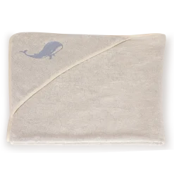 Kinder-Badserie Meerestiere100 % Baumwolle, GOTS (meerblau, Kapuzenbadetuch 100 x 100 cm)