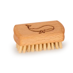 Kinder-Handbürste mit Walmotivca. 5,5 x 3 cm, Buchenholz