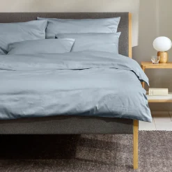 Kissenüberzug Carla100 % Baumwolle, Satin, GOTS (rauchblau, 40 x 60 cm)