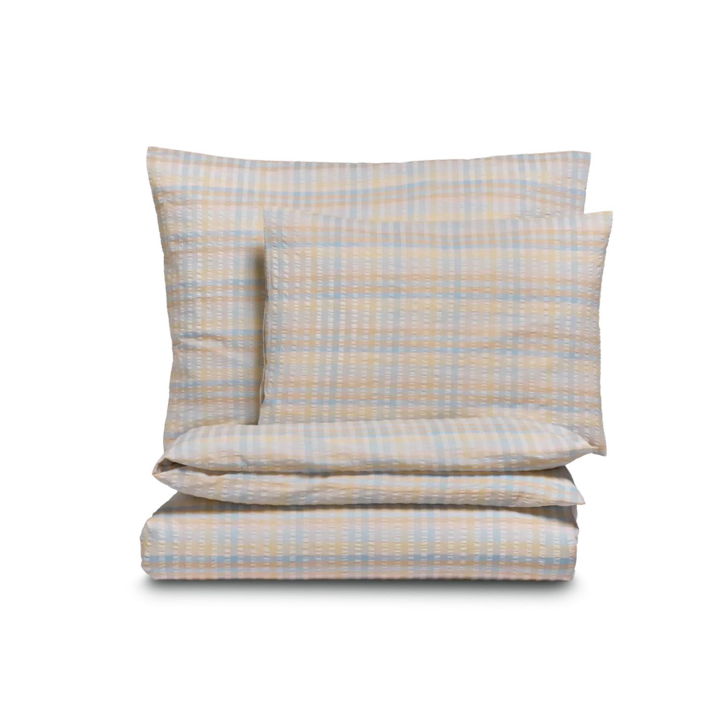 Kissenüberzug FeliaKaro pastell, 100 % Baumwolle, Seersucker, GOTS (40 x 60 cm)