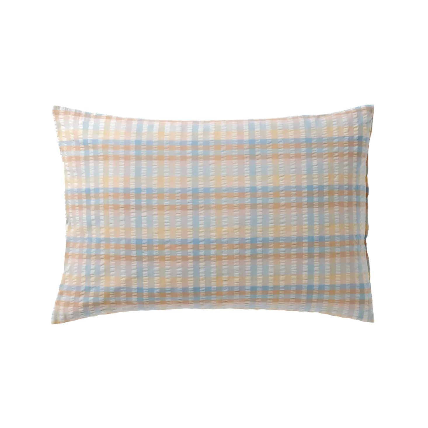 Kissenüberzug FeliaKaro pastell, 100 % Baumwolle, Seersucker, GOTS (40 x 60 cm)