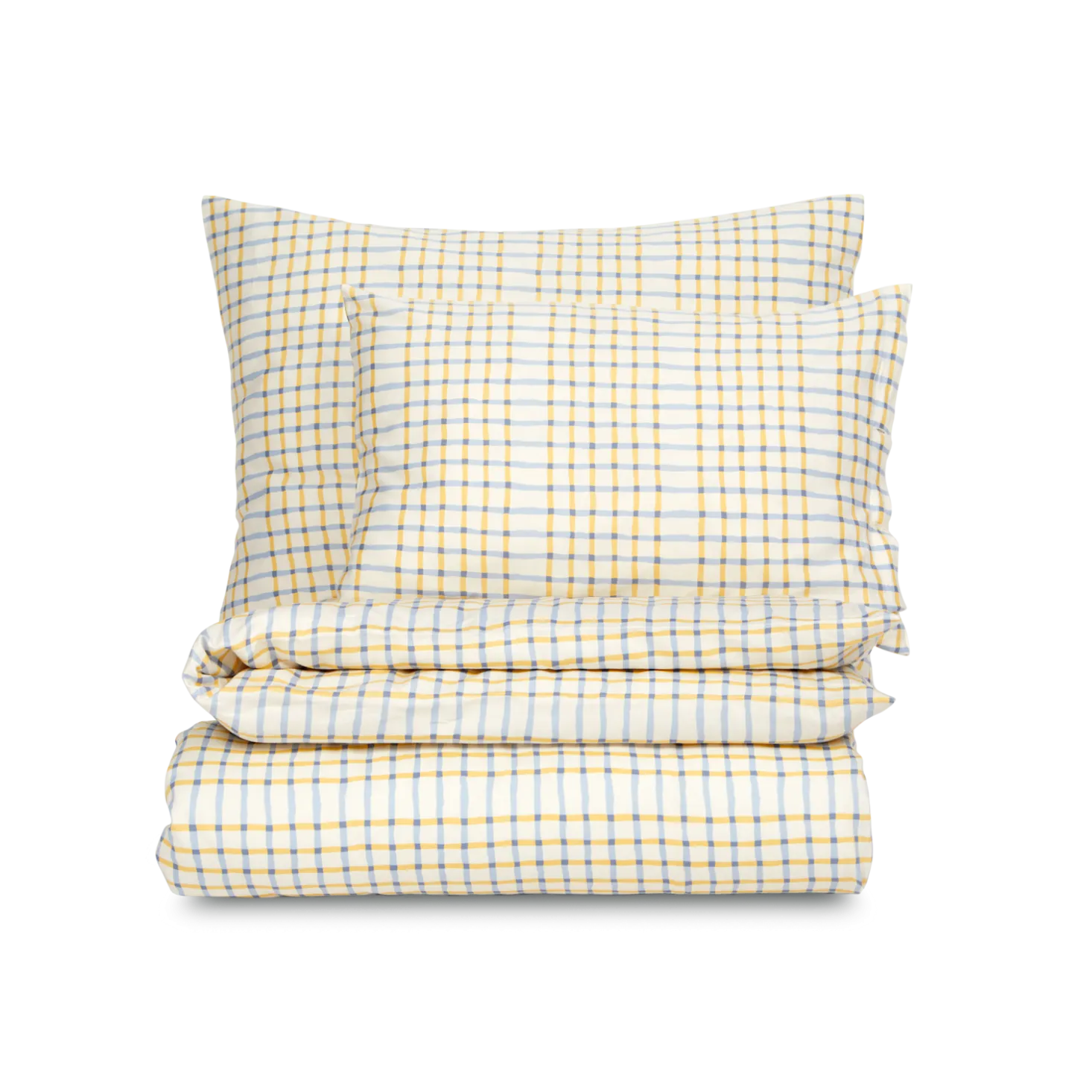 Kissenüberzug Jemmahellblau/vanillegelb, 100 % Baumwolle, Satin, GOTS (40 x 60 cm)