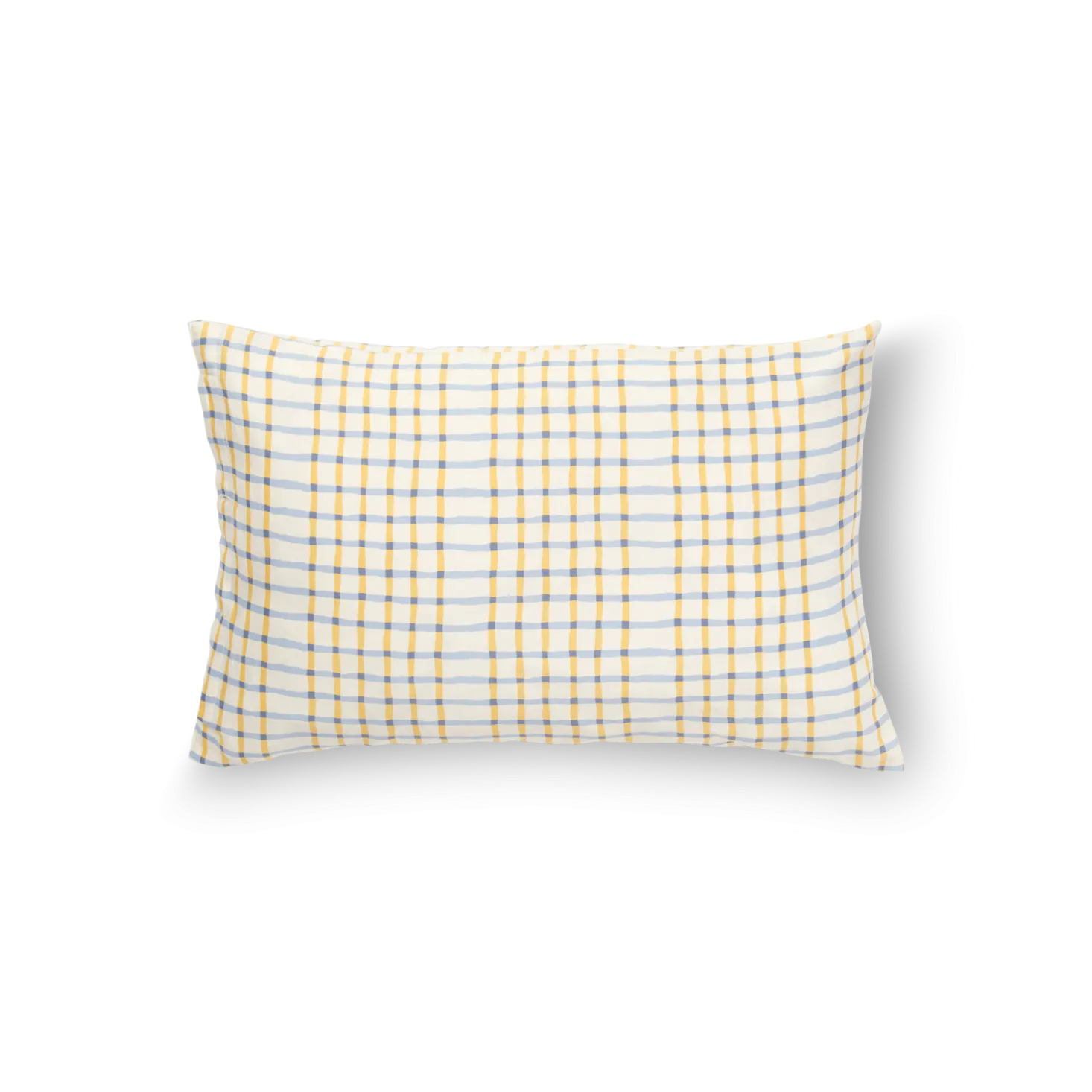 Kissenüberzug Jemmahellblau/vanillegelb, 100 % Baumwolle, Satin, GOTS (40 x 60 cm)