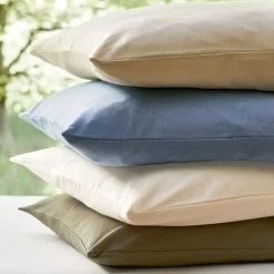 Kissenüberzug Sarah100 % Baumwolle, Jersey, GOTS, NATURTEXTIL BEST (blau, 40 x 60 cm)