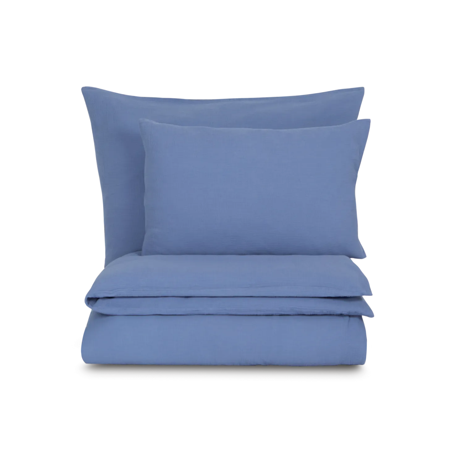Kissenüberzug Vivien100 % Baumwolle, Musselin, GOTS (blau, 40 x 60 cm)
