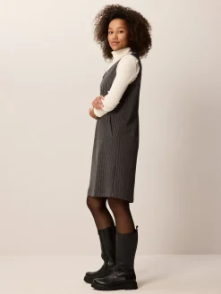 Kleid aus Bio Baumwolle(anthrazit nadelstreif, 38)