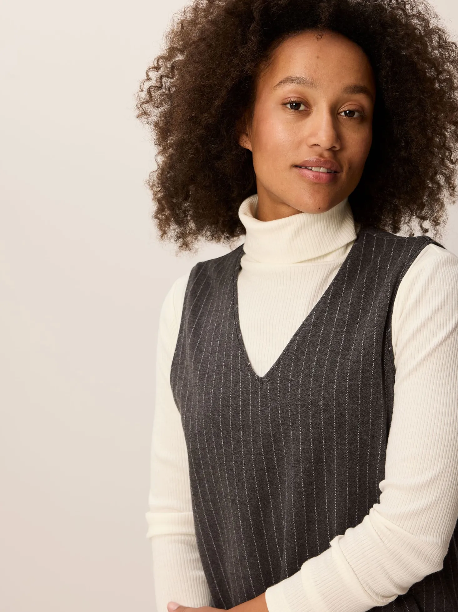 Kleid aus Bio Baumwolle(anthrazit nadelstreif, 38)