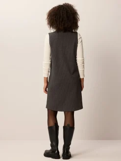 Kleid aus Bio Baumwolle(anthrazit nadelstreif, 38)