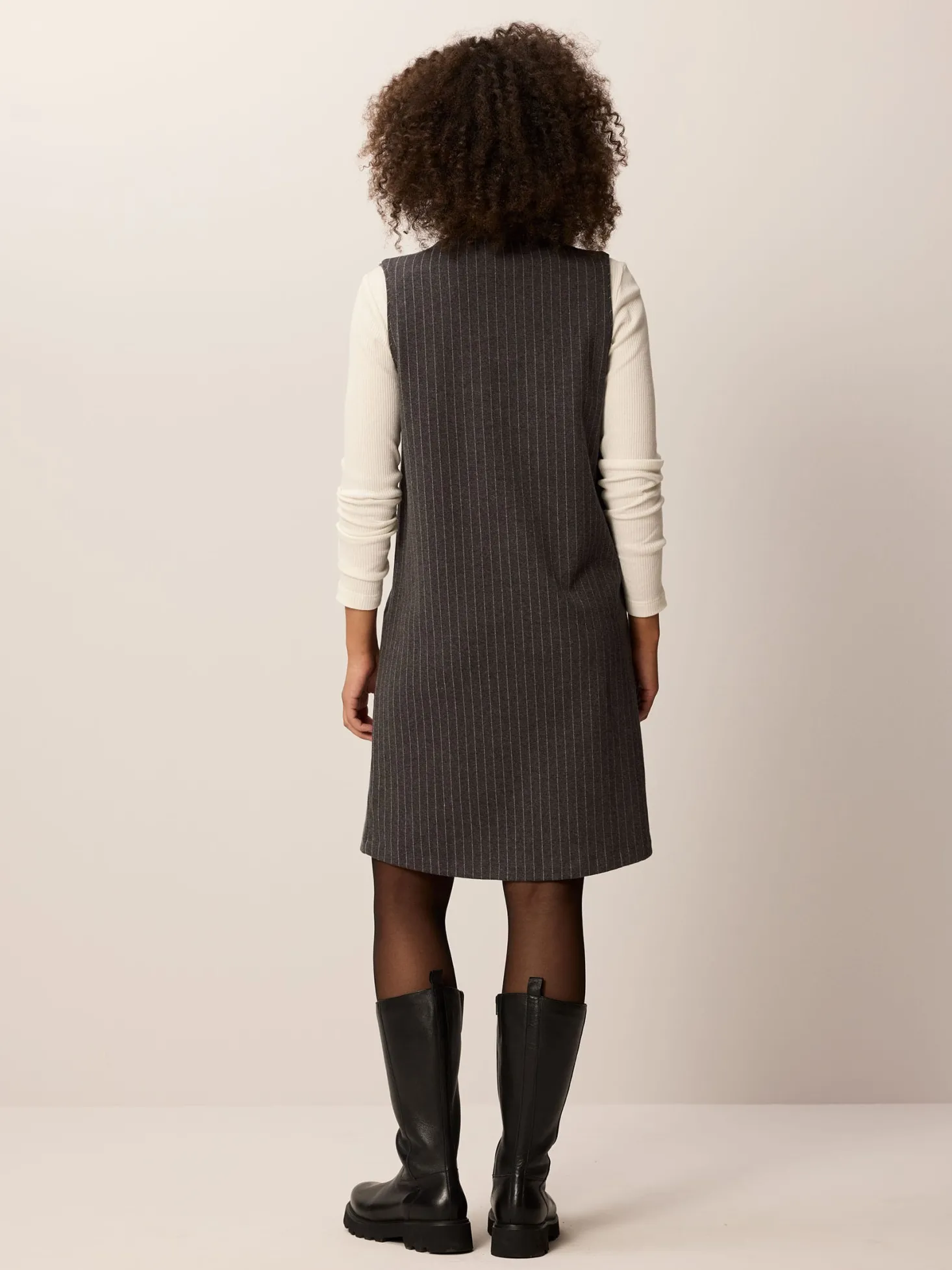 Kleid aus Bio Baumwolle(anthrazit nadelstreif, 38)