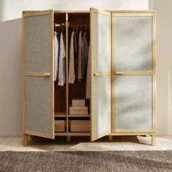 Kleiderschrank KuramiLade inkl. 2 Stk. Führungen (Eiche, Abteil A)