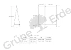 Kleiderständer Jukai Pur(Eiche, Basis 60 cm + 1 Anbauelement 90 cm)