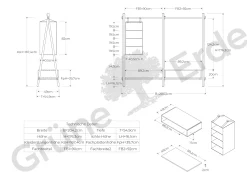 Kleiderständer Jukai Purmit Anbauelement, Ablageboard, Box und Hängefächer (Buche)