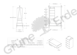 Kleiderständer Jukai Purmit Box und Hängefächer (Buche)