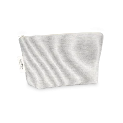 Kosmetiktasche Nikagraphit gestreift, 100 % Baumwolle, GOTS (groß)