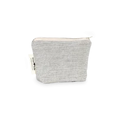 Kosmetiktasche Nikagraphit gestreift, 100 % Baumwolle, GOTS (klein)