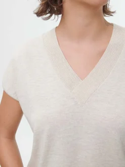 Kurzarmpullover aus Bio-Baumwolle(natur melange, XS)