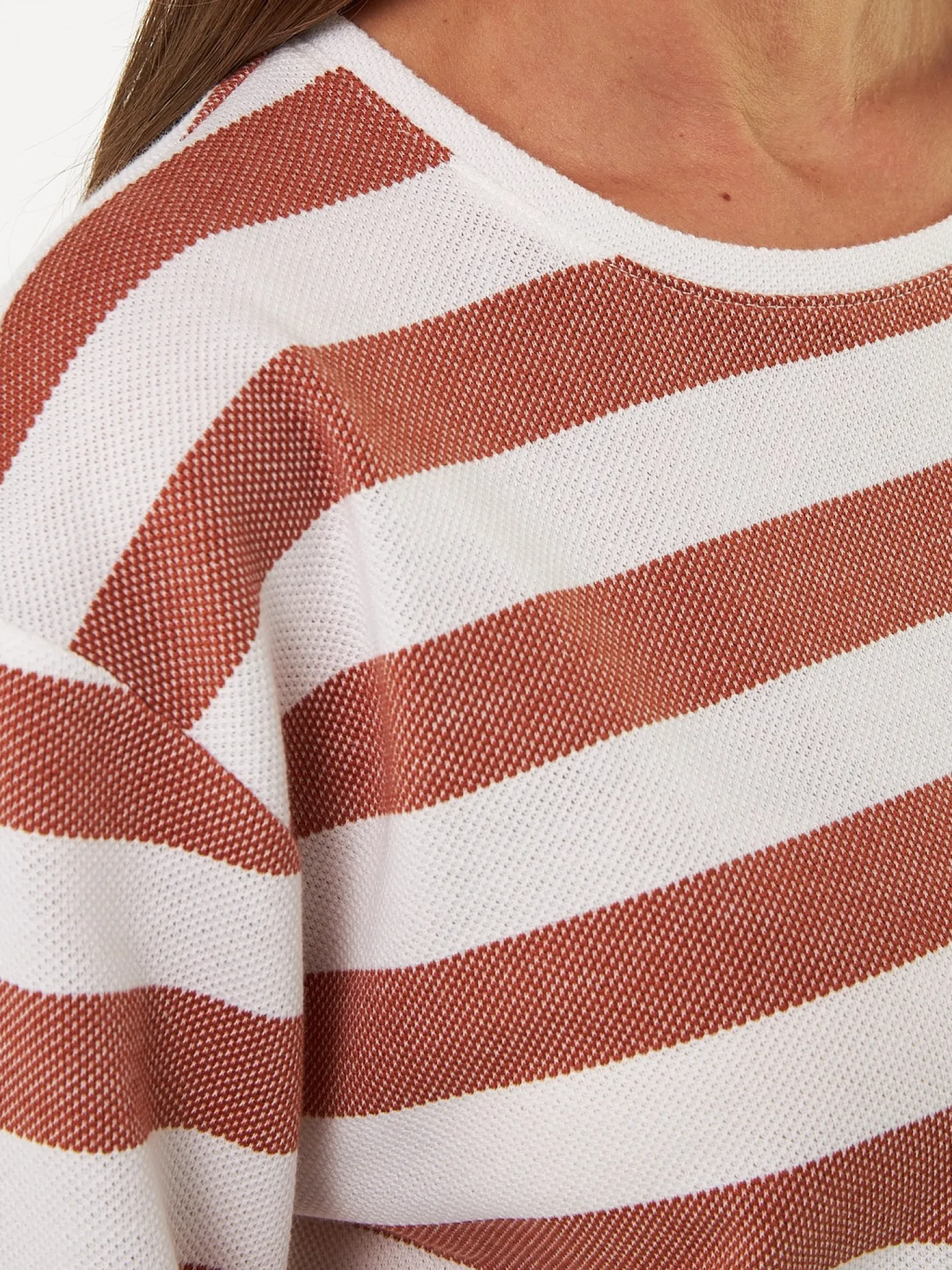 Kurzarmshirt aus Bio Baumwolle(bernstein/offwhite, L)