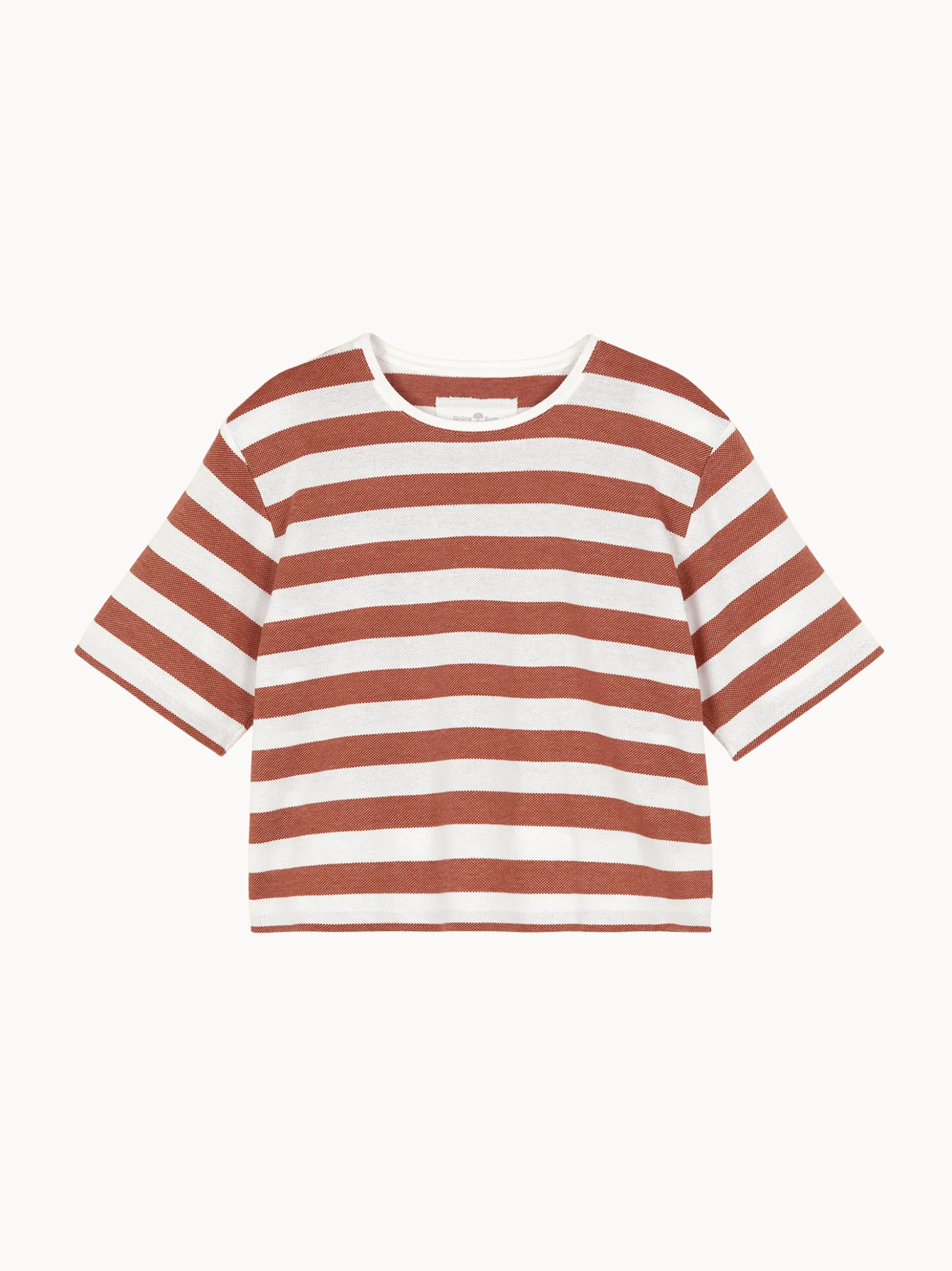 Kurzarmshirt aus Bio Baumwolle(bernstein/offwhite, L)