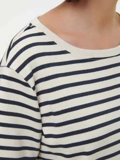 Kurzarmshirt aus Bio-Baumwolle(navy/offwhite ringel, 36)