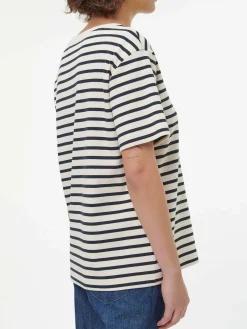 Kurzarmshirt aus Bio-Baumwolle(navy/offwhite ringel, 36)