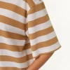 Kurzarmshirt aus Bio Baumwolle(rattan/offwhite ringel, L)