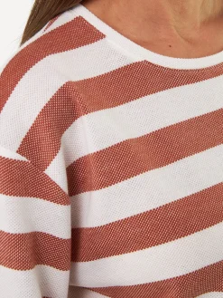 Kurzarmshirt aus Bio Baumwolle(bernstein/offwhite, S)