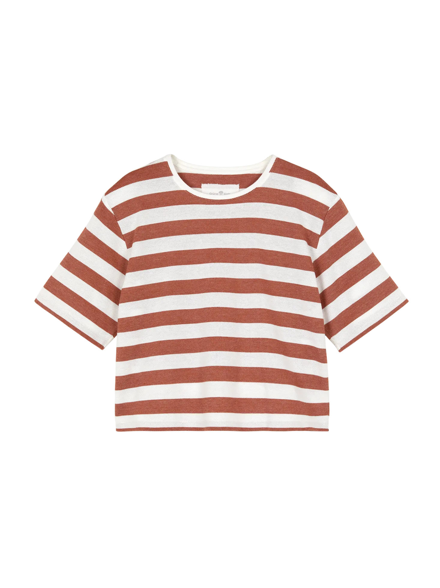 Kurzarmshirt aus Bio Baumwolle(bernstein/offwhite, S)
