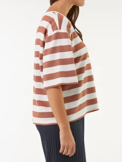 Kurzarmshirt aus Bio Baumwolle(bernstein/offwhite, S)
