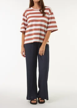 Kurzarmshirt aus Bio Baumwolle(bernstein/offwhite, S)