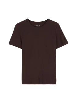 Kurzarmshirt aus Bio Baumwolle(aubergine, 34)
