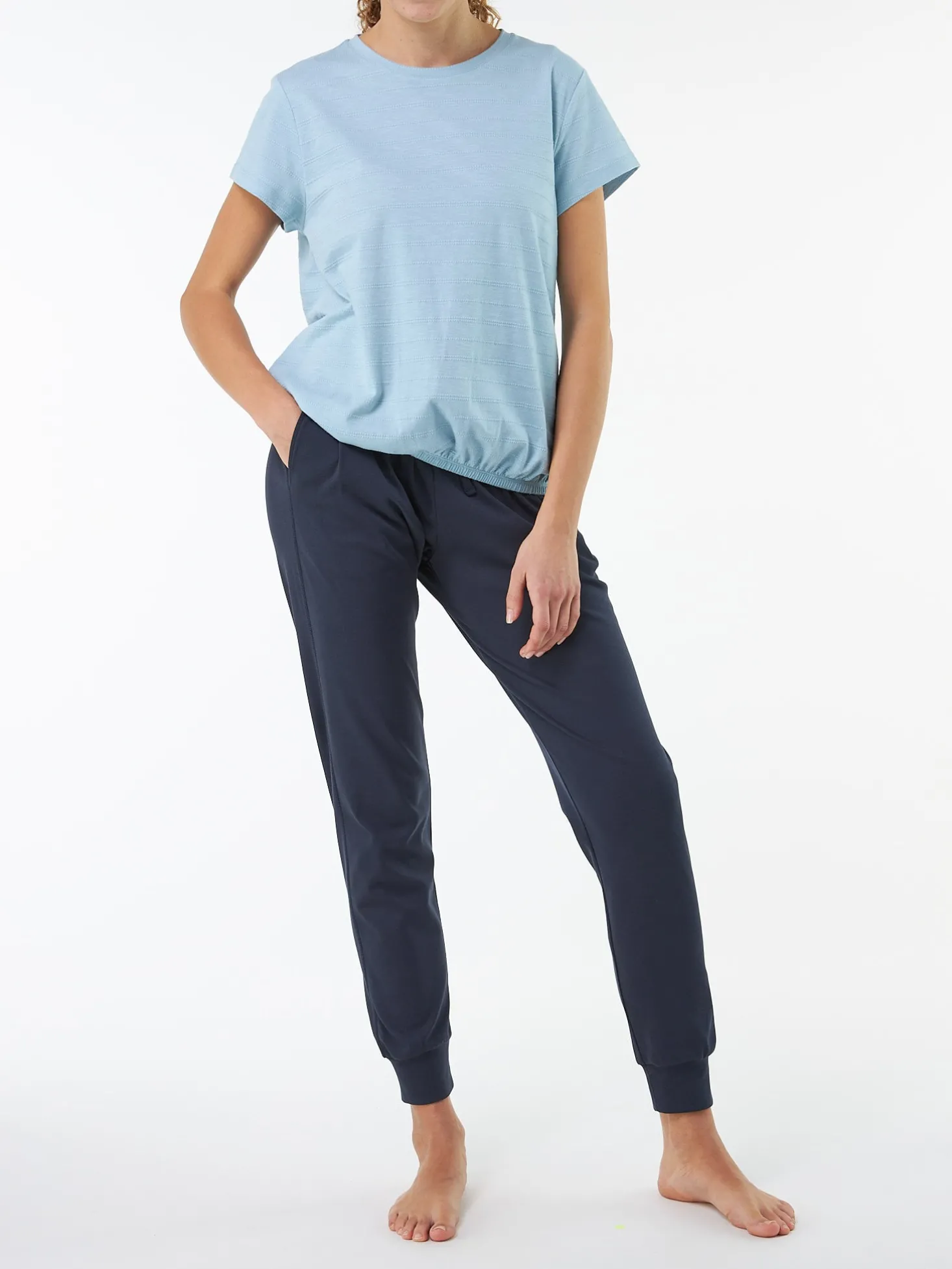 Kurzarmshirt aus Bio Baumwolle(aqua, XS)