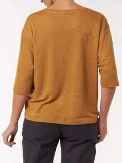 Kurzarmshirt aus Bio Leinen(antik messing, XS)