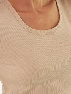 Kurzarmshirt100 % Bio-Baumwolle (beige, XS)