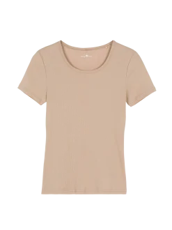 Kurzarmshirt100 % Bio-Baumwolle (beige, XS)