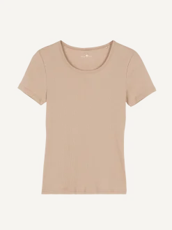 Kurzarmshirt100 % Bio-Baumwolle (beige, L)