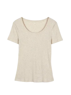 Kurzarmshirt100 % Bio-Baumwolle (natur melange, XL)