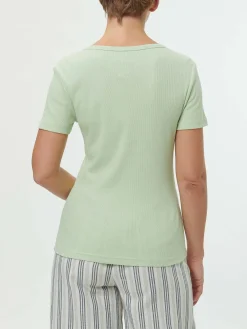 Kurzarmshirt100 % Bio-Baumwolle (pastellgrün, L)