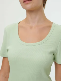 Kurzarmshirt100 % Bio-Baumwolle (pastellgrün, L)