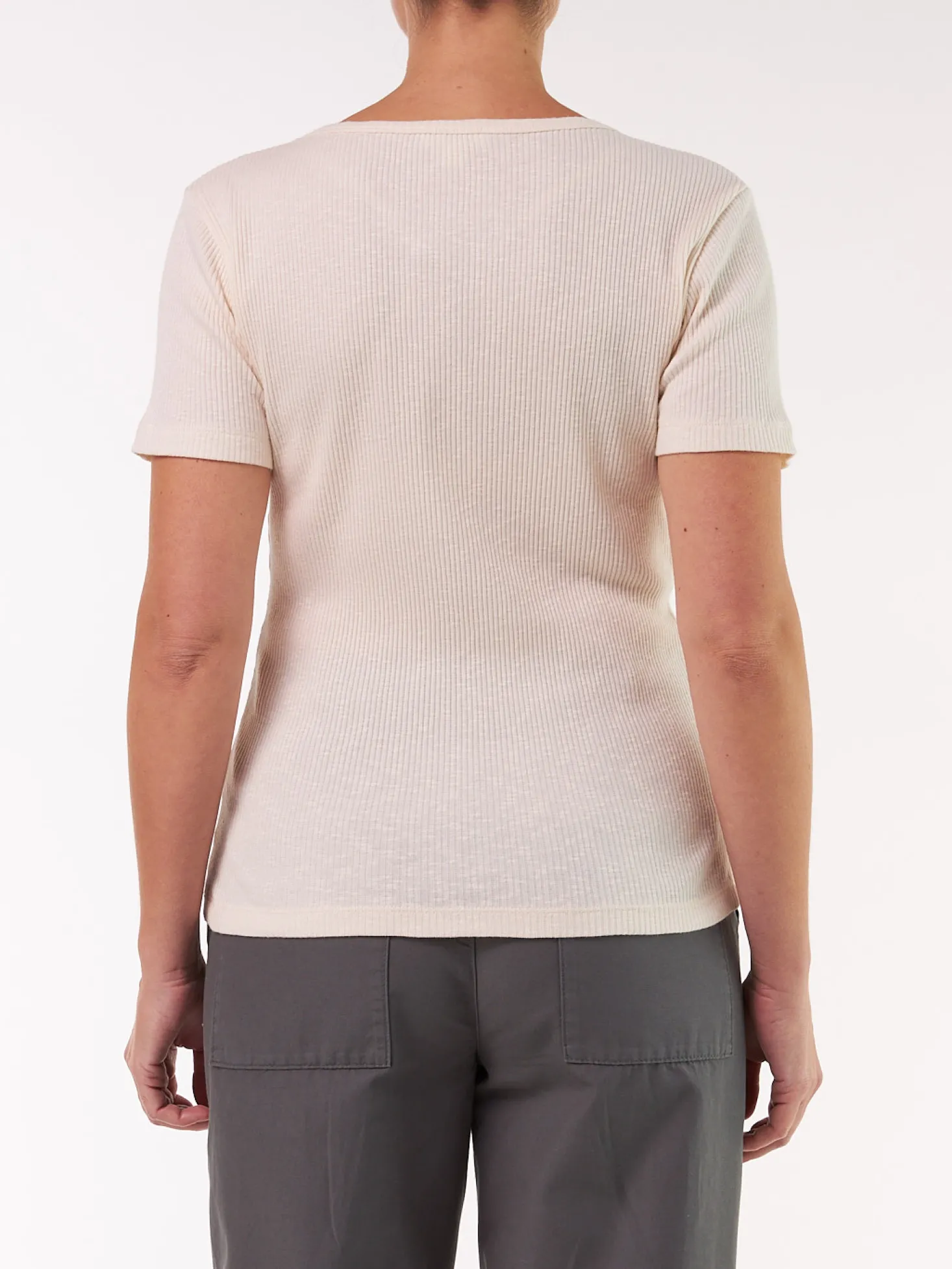 Kurzarmshirt Rippe aus Bio Baumwolle(natur, XS)